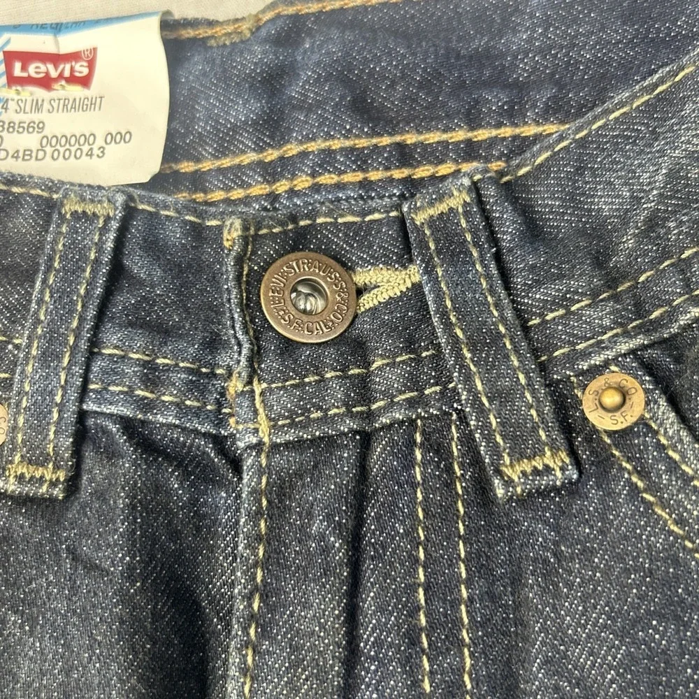 Levis‎ 514 Slim Straight Leg Jeans Boys 8 24x22 Regular Dark Wash Zipper Pocket